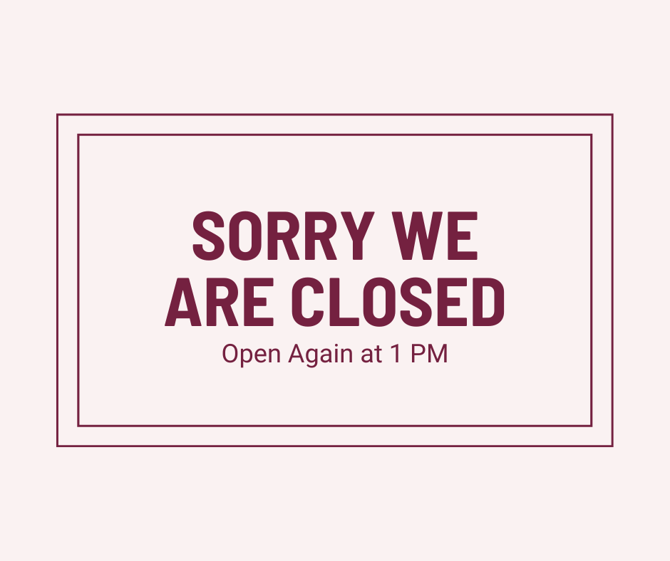 Cream We Are Closed Notification Facebook Post