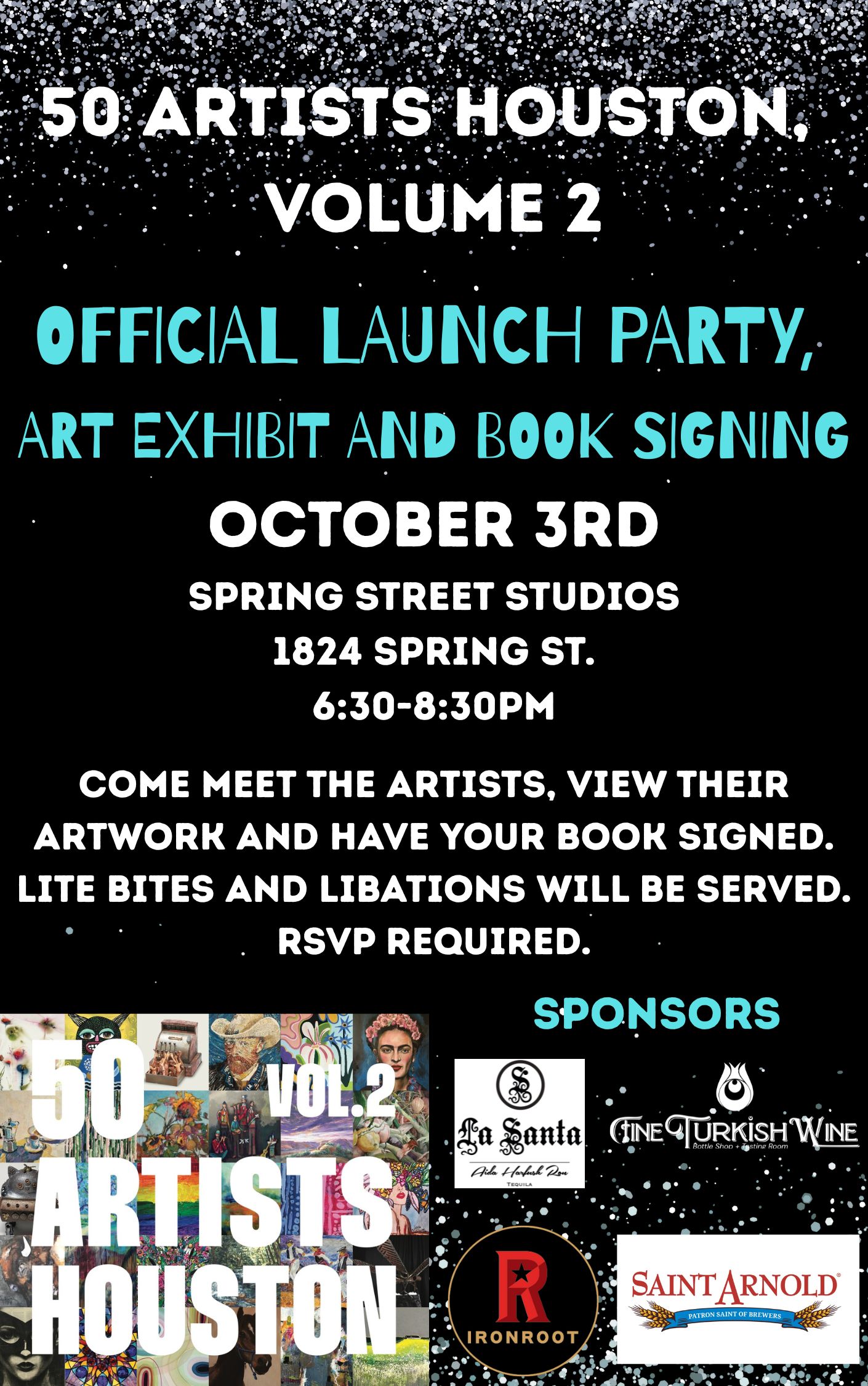 50 Artists Launch Party Invitation